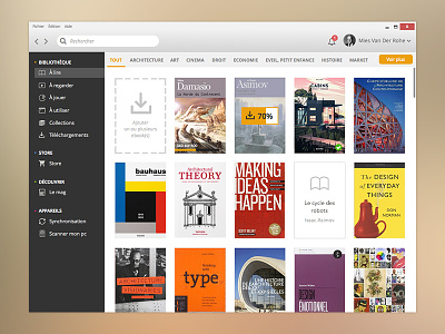 eBbook library app desktop ebook library ui user interface ux windows