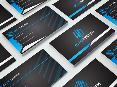 Business Card Mockup for Blue system bluesystem business card business card design