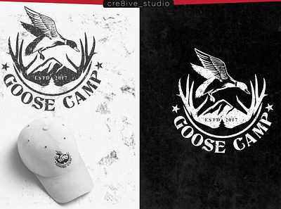 Goose Camp Hunting club antler goose hunter hunting outdoor logo