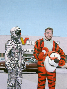 Strange Bedfellows art astronaut painting pop art science fiction