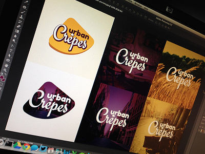 Urban Crepes branding crepes logo orange purple urban yellow
