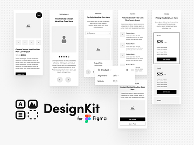 DesignKit design figma figma design kit minimalist ui uiux ux web website wireframe wireframe kit wireframes