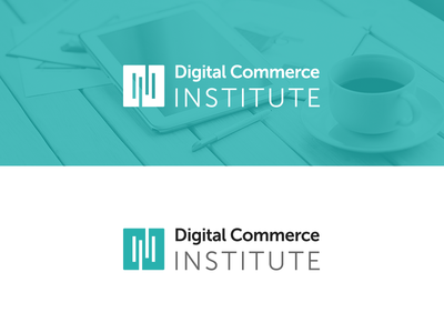 Digital Commerce Institute Logo clean flat logo turquoise white