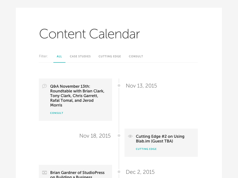 DCI Content Calendar by Rafal Tomal on Dribbble