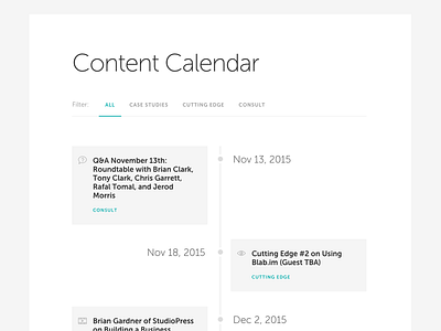 DCI Content Calendar calendar clean content calendar flat timeline