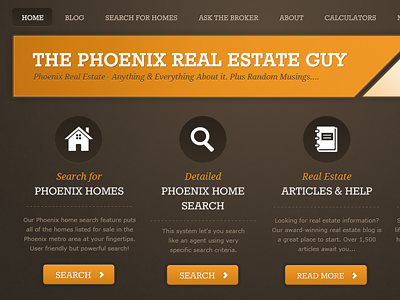 Phoenix Real Estate header home real estate web design website