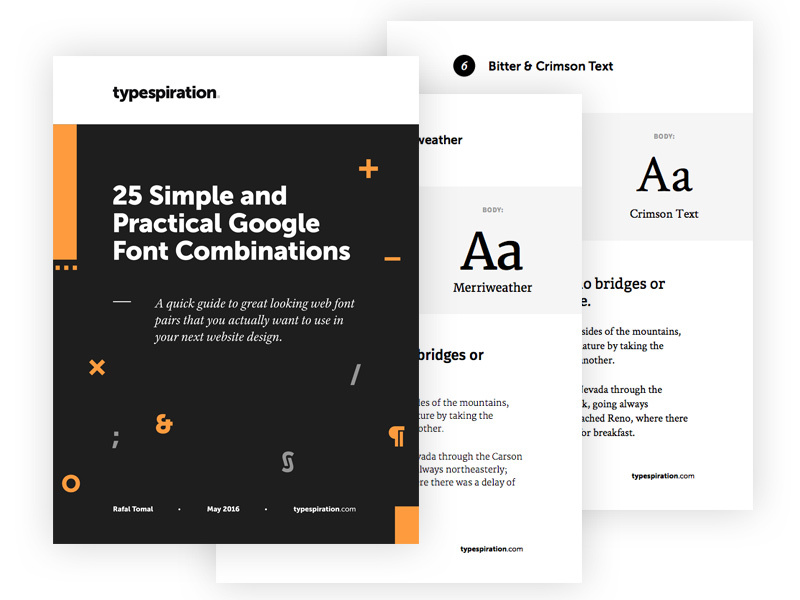 25 Simple Google Font Combinations by Rafal Tomal on Dribbble