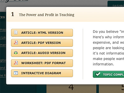 Teaching Sells - Dialog box dialog box ui website