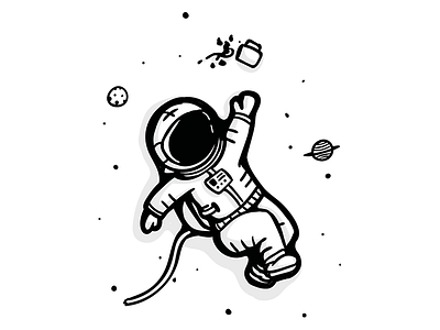 Lost in space? astronaut cartoon drawing space