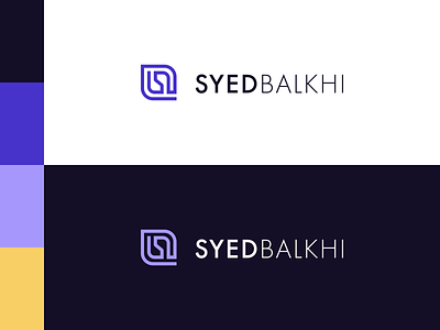 Syed Balkhi Logo Design branding design logo personal brand purple typography vector