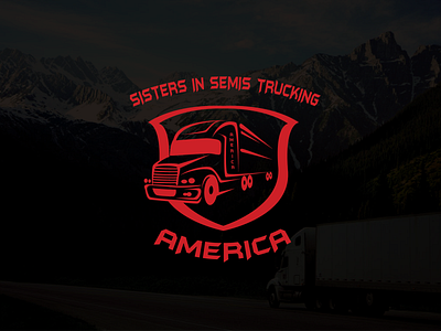 Truck america american express app beautifu logo design branding character design flat graphic design icon logo minimal minimalist design road road trip sisters truck truckee tuck vector
