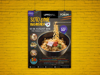Soto & Mie Nusantara black dark background event food graphic design poster promotional material