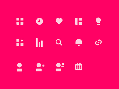 Icon design attach board calendar data icon icon set ideas love members notifications search vector