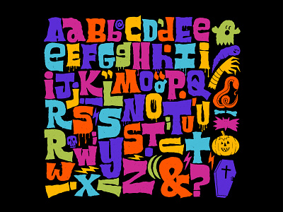 Spooky Vector alphabet cartoon handdrawntype kidlitart lettering spooky