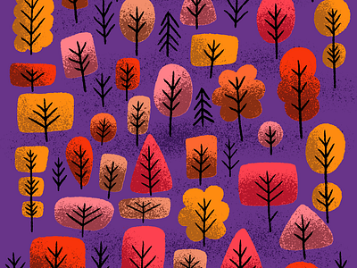 rainbow forest forest illustration pattern trees