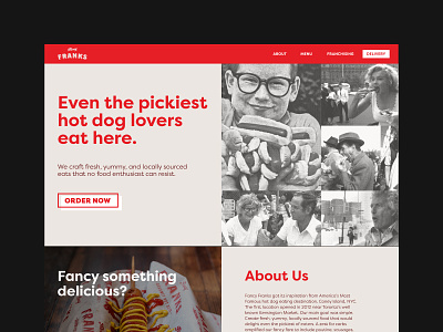 Fancy Franks Landing Page cards clean components design desktop homepage interaction interface landing page ui uidesign uiux ux uxdesign web webdesign