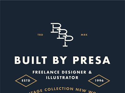 Built By Presa Design Co. badge design branding design flat flat design flat illustration illustration logo moody tones typography