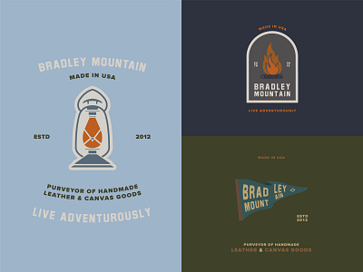 Bradley Mountain Badges badge badge design badge logo flat flat design flat illustration illustration minimal patch design patches