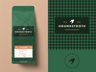 Weekly Warmup: Houndstooth Coffee Roasters coffee coffee design coffee logo coffee packaging flat design flat illustration single origin