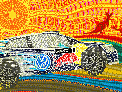 VW Motorsport - Rally Australia aboriginal aboriginal art art australia design digital illustration offroad rally vw vw motorsport