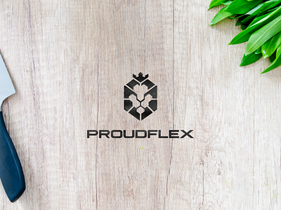 Proudflex Logo adobe branding design designer graphics graphicsdesigner illustrations illustrator king kitchen lion logo logos photoshop