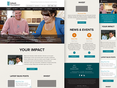 Calvert Foundation Responsive Website cms design flat joomla nonprofit responsive template ui ux web web design website
