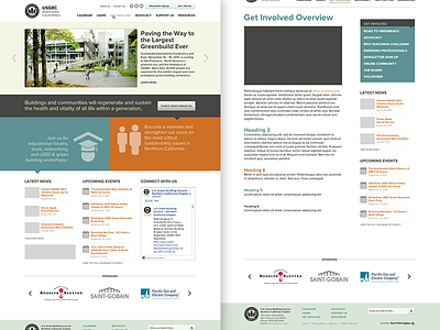 USGBC of Northern California css design html joomla mockup nonprofit template ui ux web web design website
