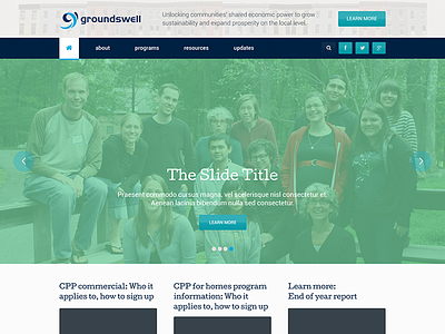 Groundswell css design html joomla mockup nonprofit template ui ux web web design website