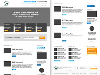 Land Trust Homepage Wireframe