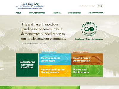 Land Trust Homepage Design