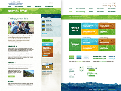 Land Trust Interior Template Design & Style Guide cause charity design joomla nature nonprofit page site style guide template ui web