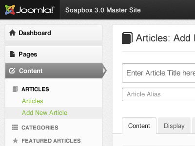 Joomla! 3.0 Admin Template Concept