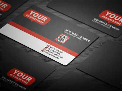 Clean Red & Gray Business Card business card clean commerce company corporate creative design horizontal modern print ready psd stylish