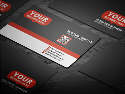 Clean Red & Gray Business Card