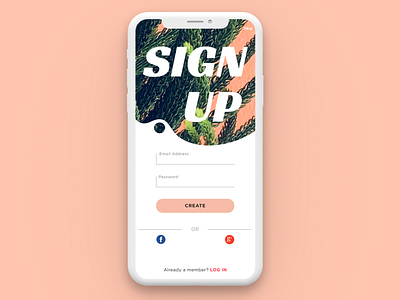 Daily UI #001 Sign Up Screen adobe photoshop cc daily 100 challenge dailyui 001 design signup screen splash typography ui ux