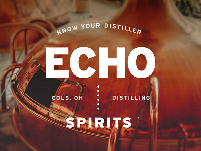 Echo Spirits Distilling Identity Elements branding distillery logo logo typography
