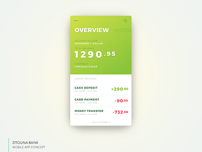 Banking App UI - Overview Screen