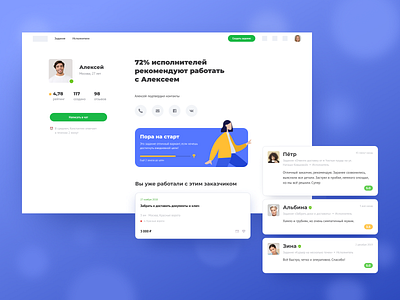 User page on job site account design figma redesign typography ui ux web workspace