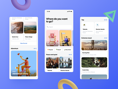 Travel marketplace #1 app concept design figma illustration main page marketplace travel typography ui vector