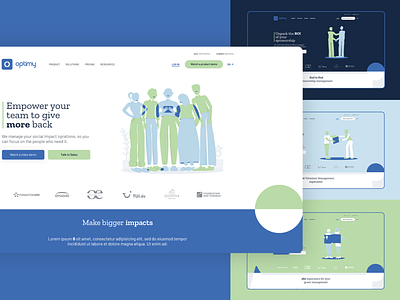 Optimy | Website & Identity Project adobe photoshop artwork branding cartooning characters colors csr design graphic design hero image illustration landing page rebrand saas website ui ux web design website design