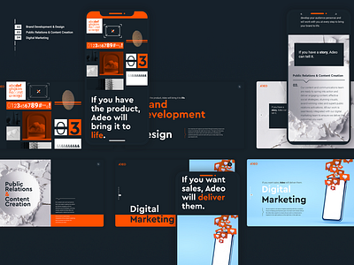 Adeo MENA adobe photoshop adobe xd branding digital agency digital matketing graphic design horizontal scroll interaction landing page mobile website orange photography typography ui ux web design web pages website