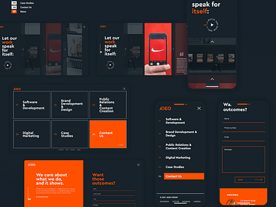 Adeo MENA - Web Design adobe xd bold branding case studies contact us contrast dark theme desktop design landing page layout menu minimal mobile mobile website design responsive typography web design website