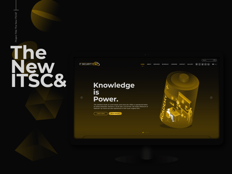 The New ITSC&T cybersecurity dark gold graphic design illustration infosec interaction isometric landing page ui web design