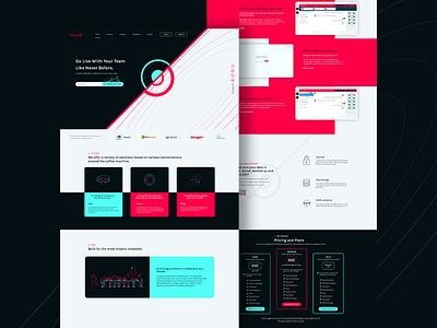 Landing page of kline.app abstract adobe photoshop branding collaboration dark harmony icons illustration landing page lifestyle neon colors saas app saas design teamwork typography ui ux web design website