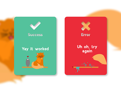 UI Daily 011 : Flash Message (Success/Fail) cat fail success ui uidaily uidesign