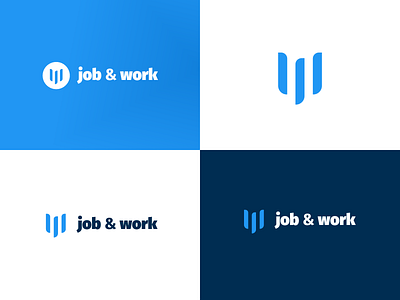 Job & Work logo branding design logo logotype minimal vector