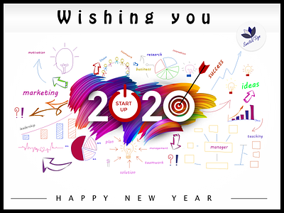 Happy New Year! Welcome 2020...!!! 2020 branding illustration illustrator mobile app mobile ui newyear typography ui design vector web wishes