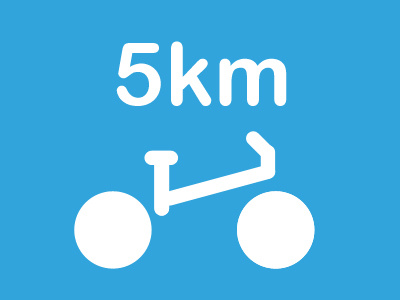 Bike Icon 5km bike distance icon km