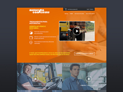 Website Homepage: Motorista Consciente courses dark driver lms online orange ui