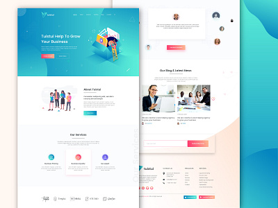 Tuistui Digital Agency PSD, XD Landing page design